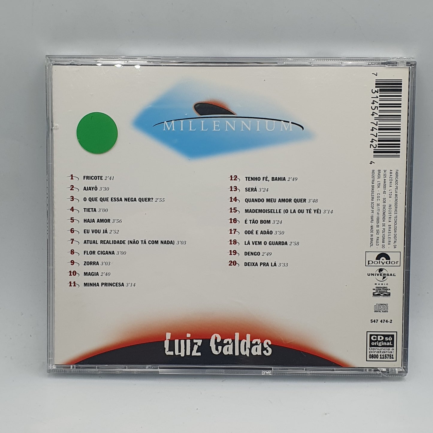 Luiz Caldas ‎– Millennium - 20 Músicas Do Século XX