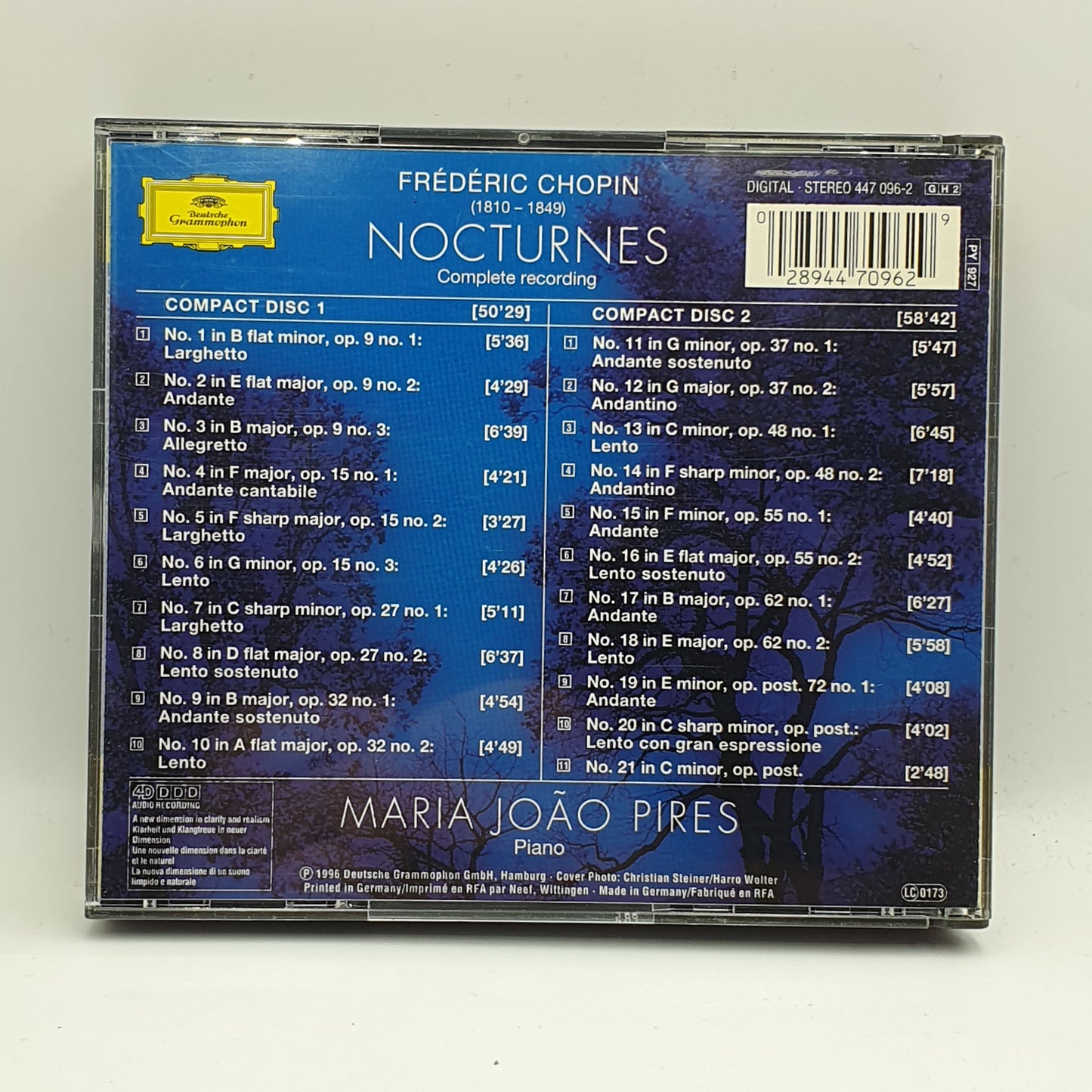 Chopin, Maria João Pires ‎– The Nocturnes
