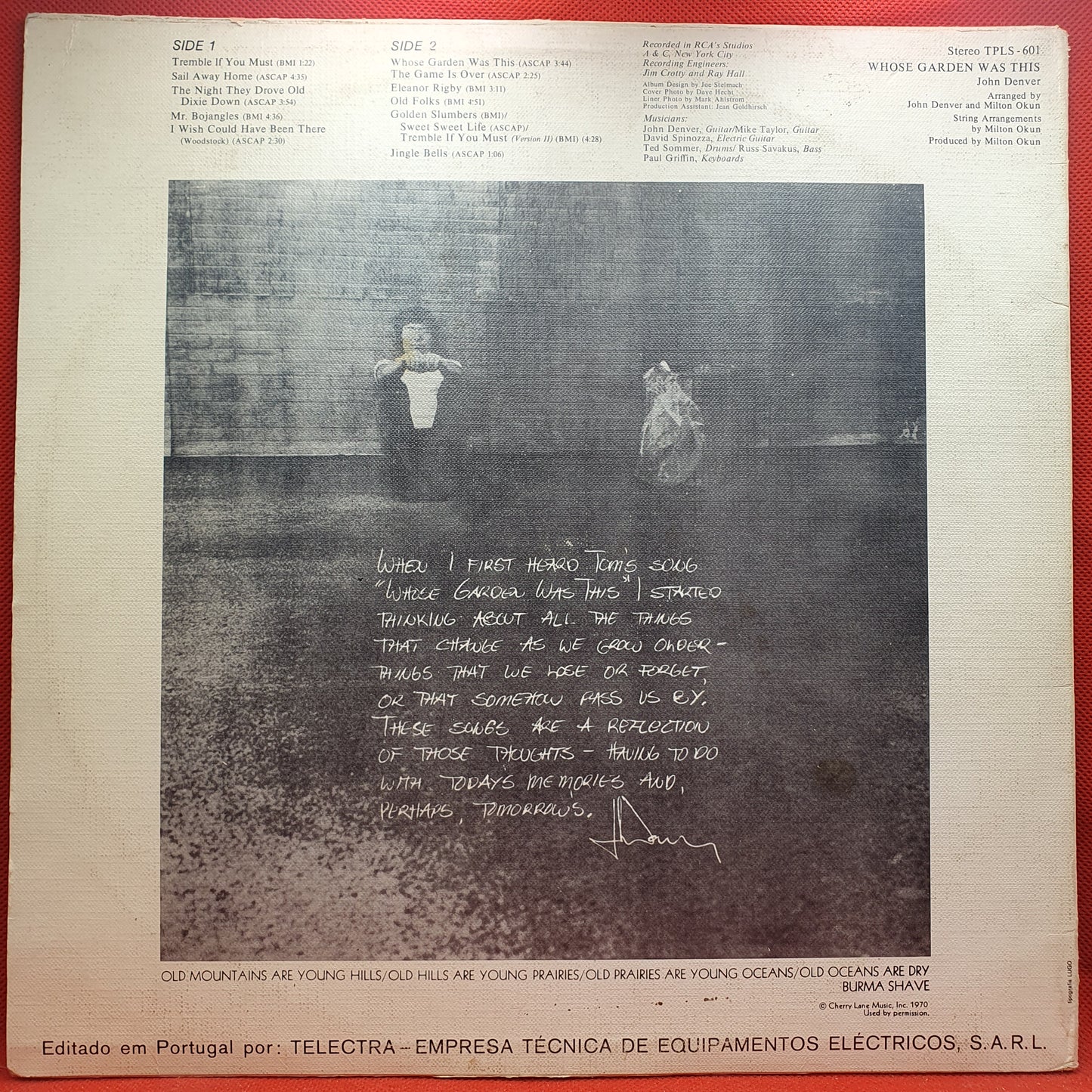 John Denver ‎– Whose Garden Was This