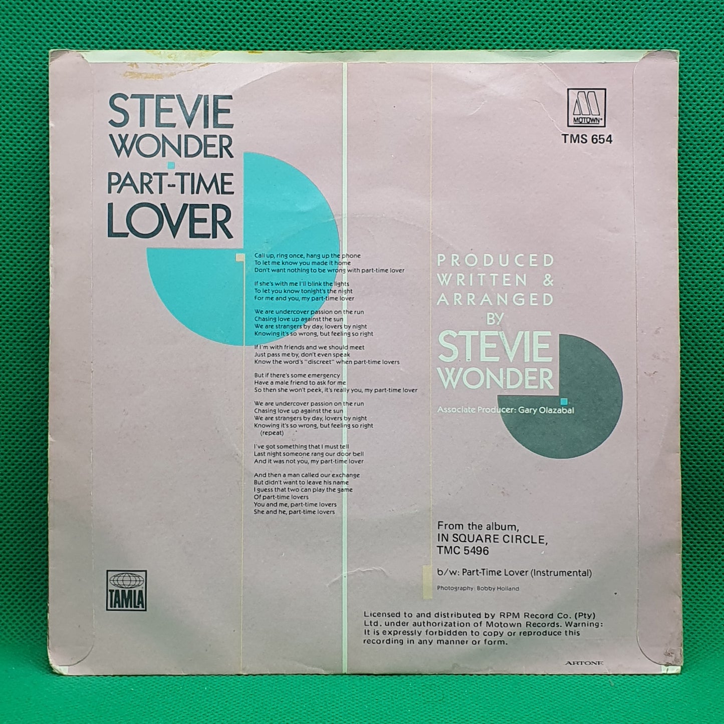 Stevie Wonder ‎– Part-Time Lover