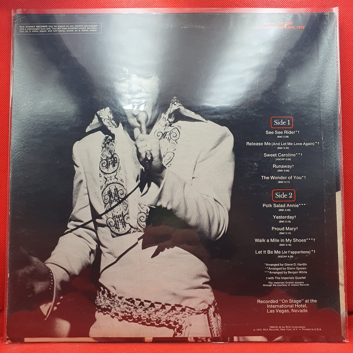 Elvis Presley ‎– On Stage - February, 1970