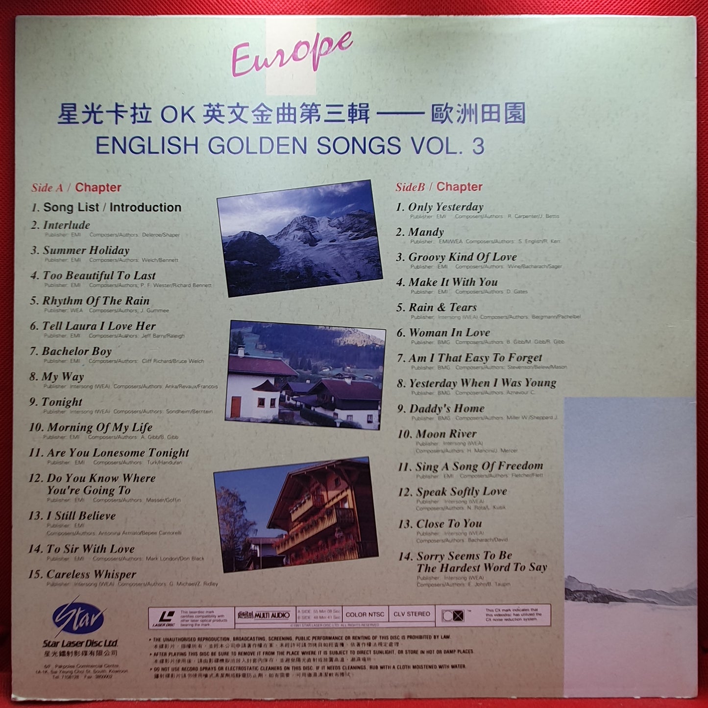 Star Karaoke Vol.3 - English Golden Songs Europe
