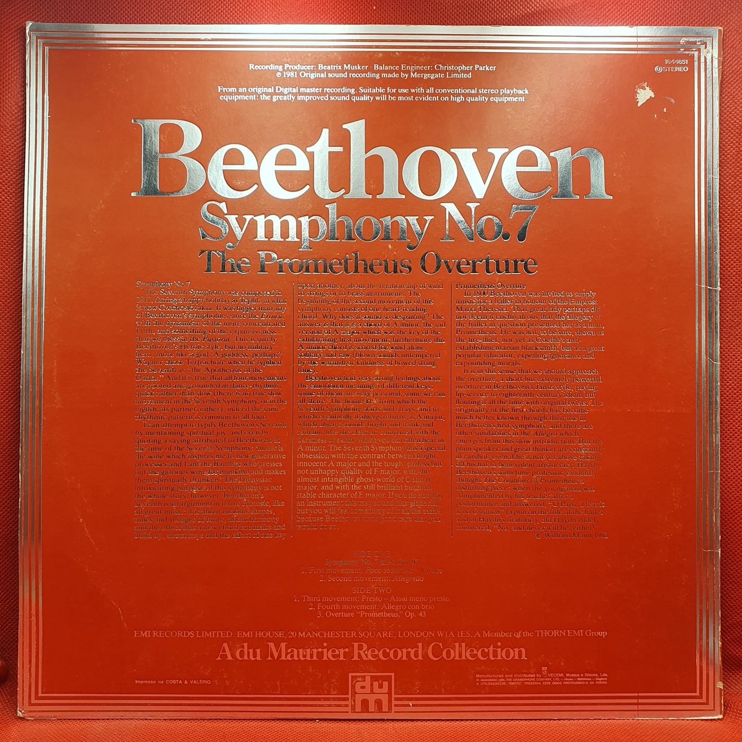 Beethoven , The Philharmonia Orchestra, Kurt Sanderling – Symphony No.7