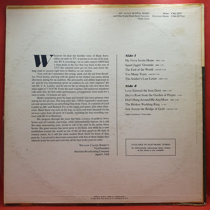 Hank Snow ‎– My Nova Scotia Home And Other Early Hank Snow Favorites