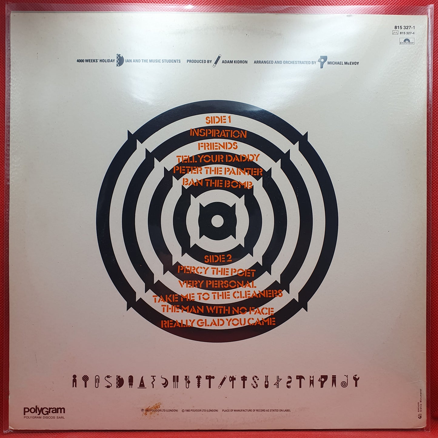 Ian Dury And The Music Students ‎– 4.000 Weeks' Holiday