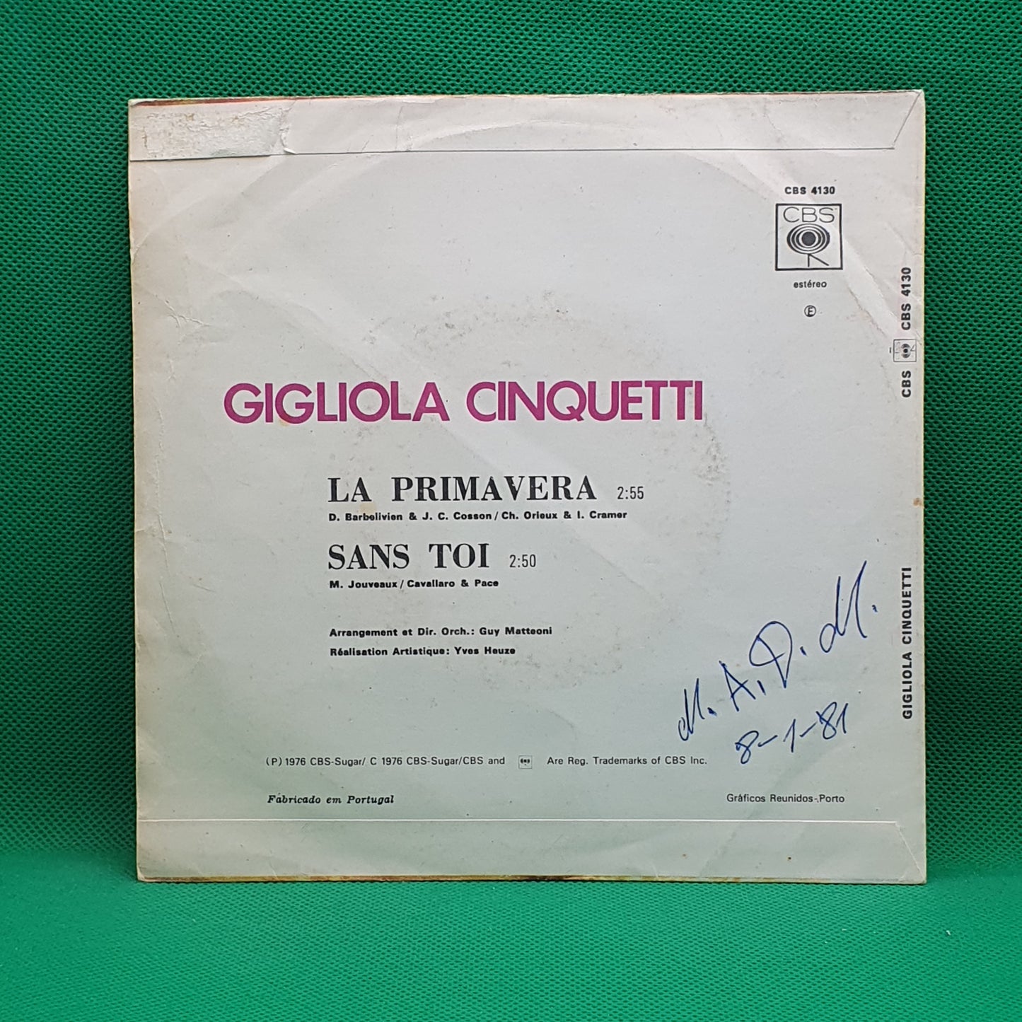 Gigliola Cinquetti ‎– La Primavera / Sans Toi