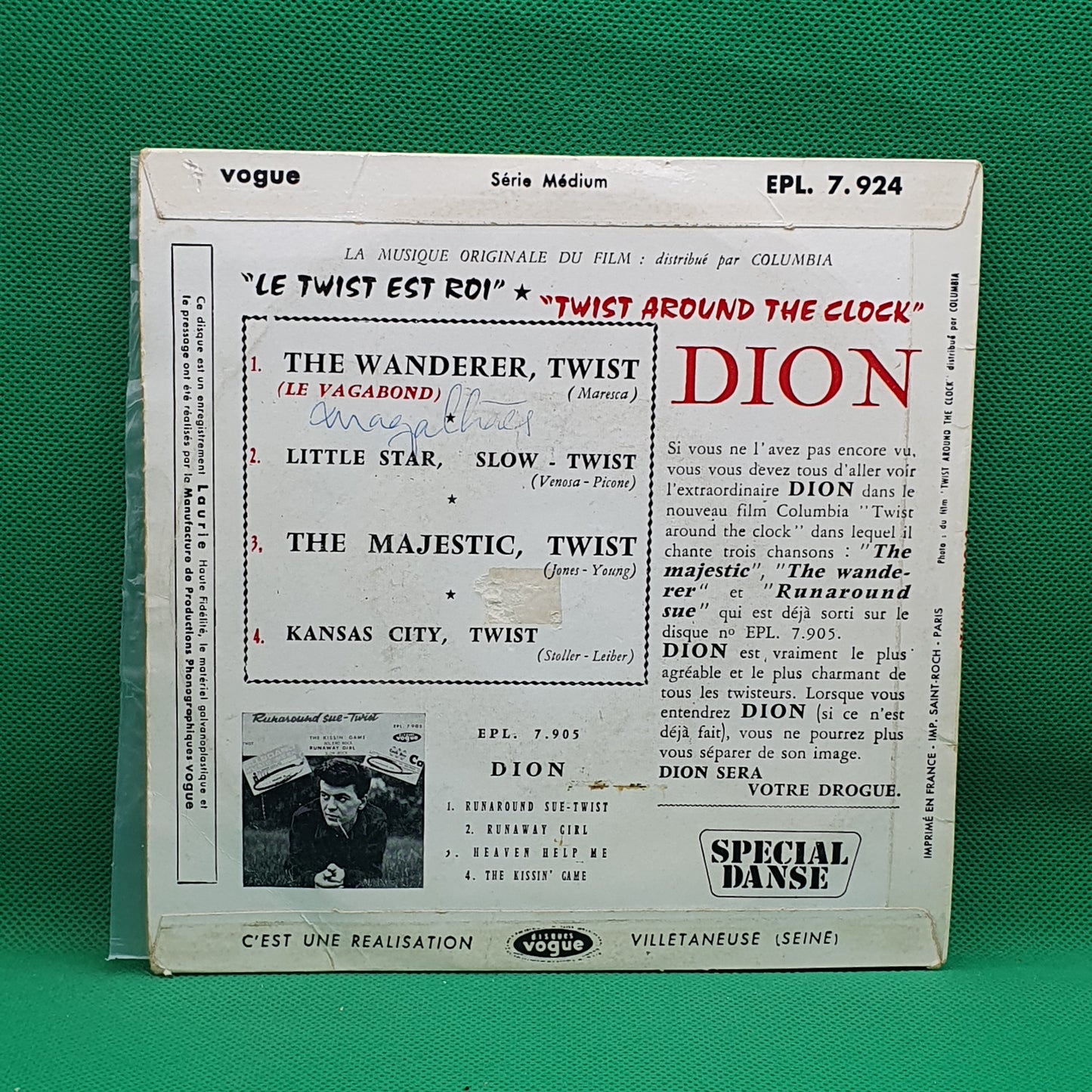 Dion ‎– Bande Sonore Originale Du Film Columbia "Twist Around The Clock"