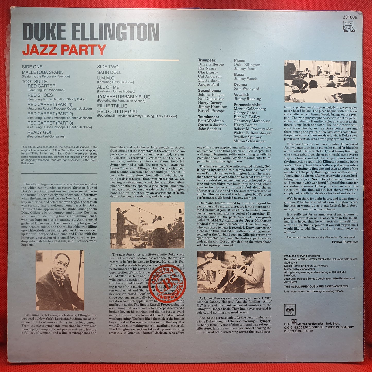 Duke Ellington And His Orchestra ‎– Ellington Jazz Party