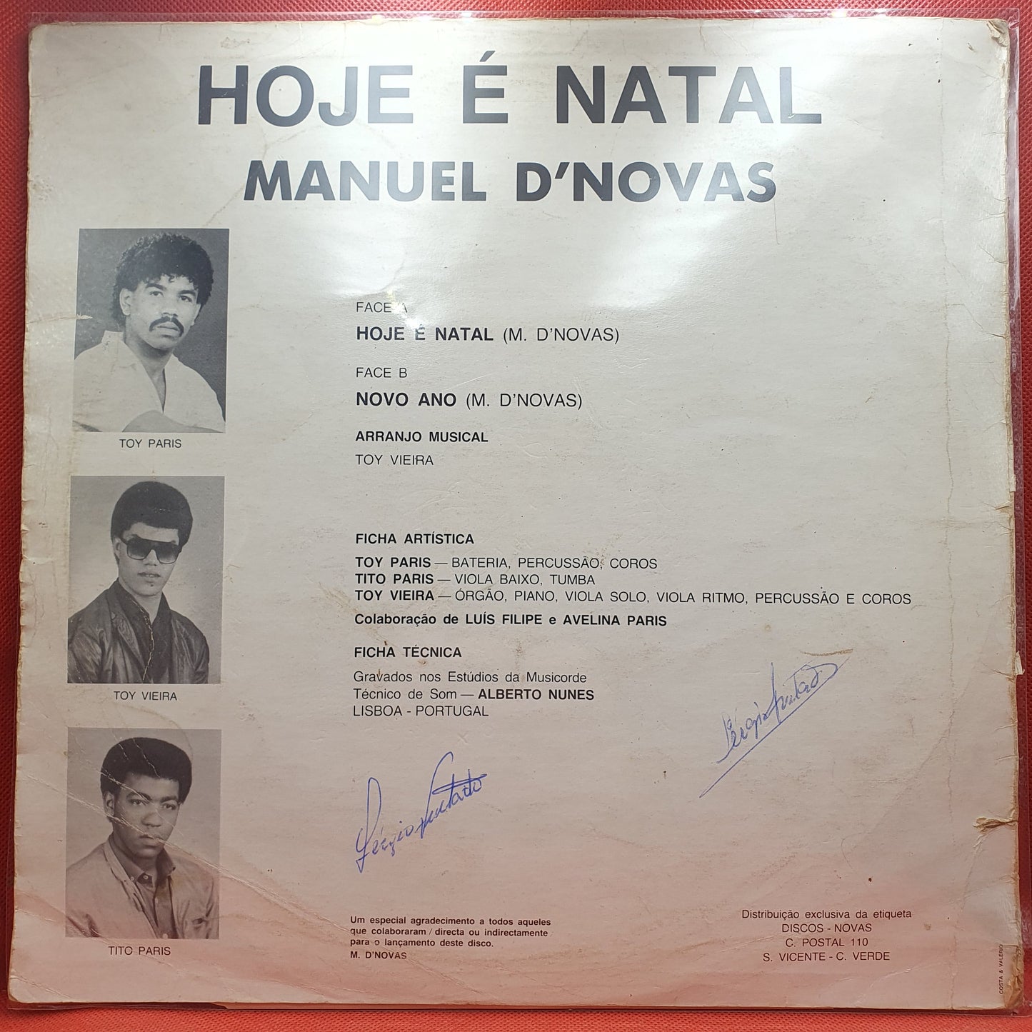 Manuel D'Novas ‎– Hoje É Natal