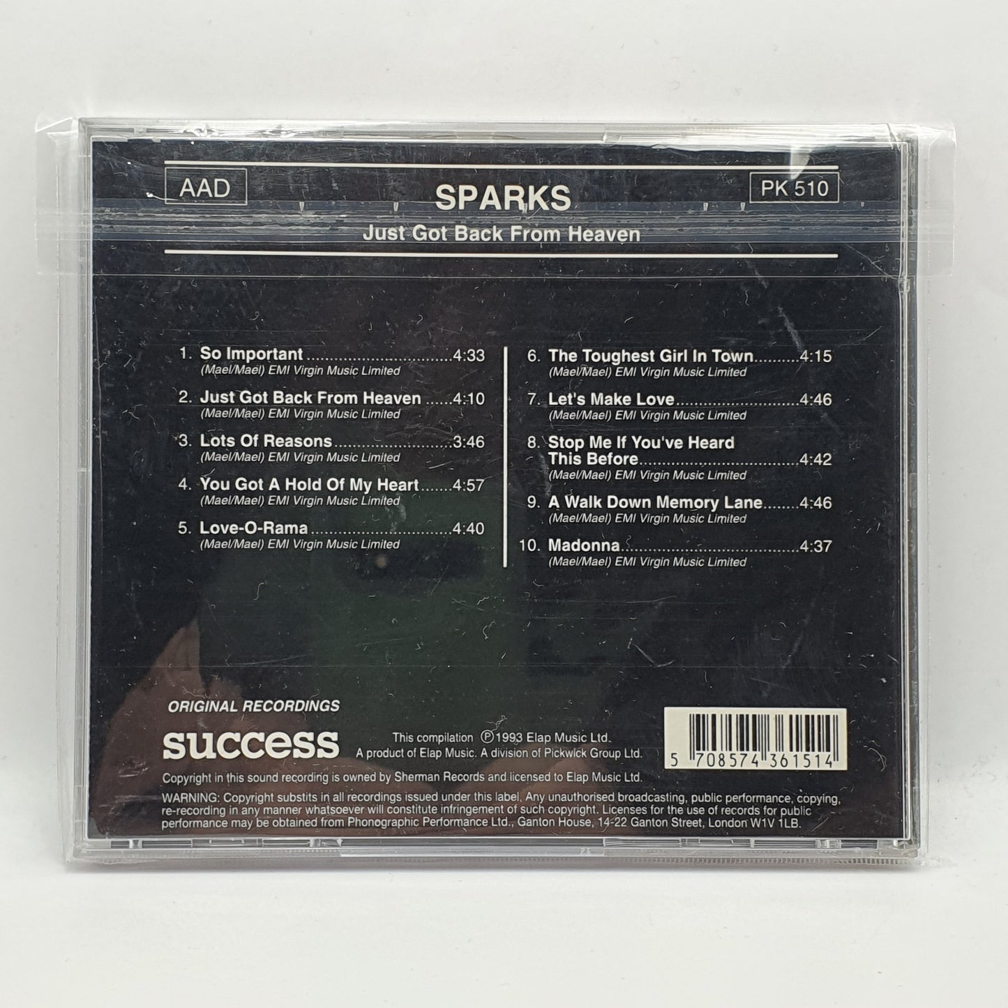 Sparks ‎– Just Got Back From Heaven