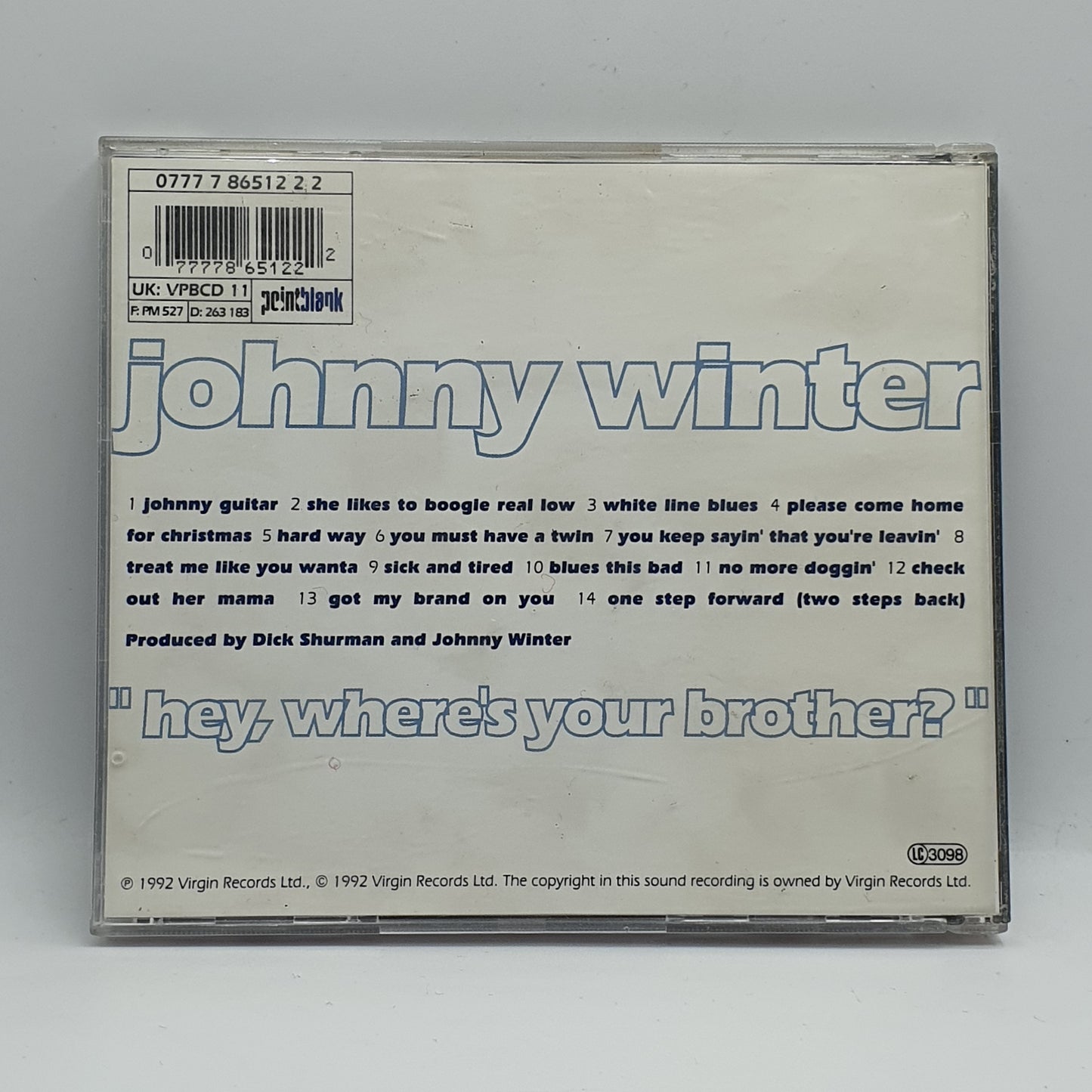 Johnny Winter ‎– Hey, Where's Your Brother?