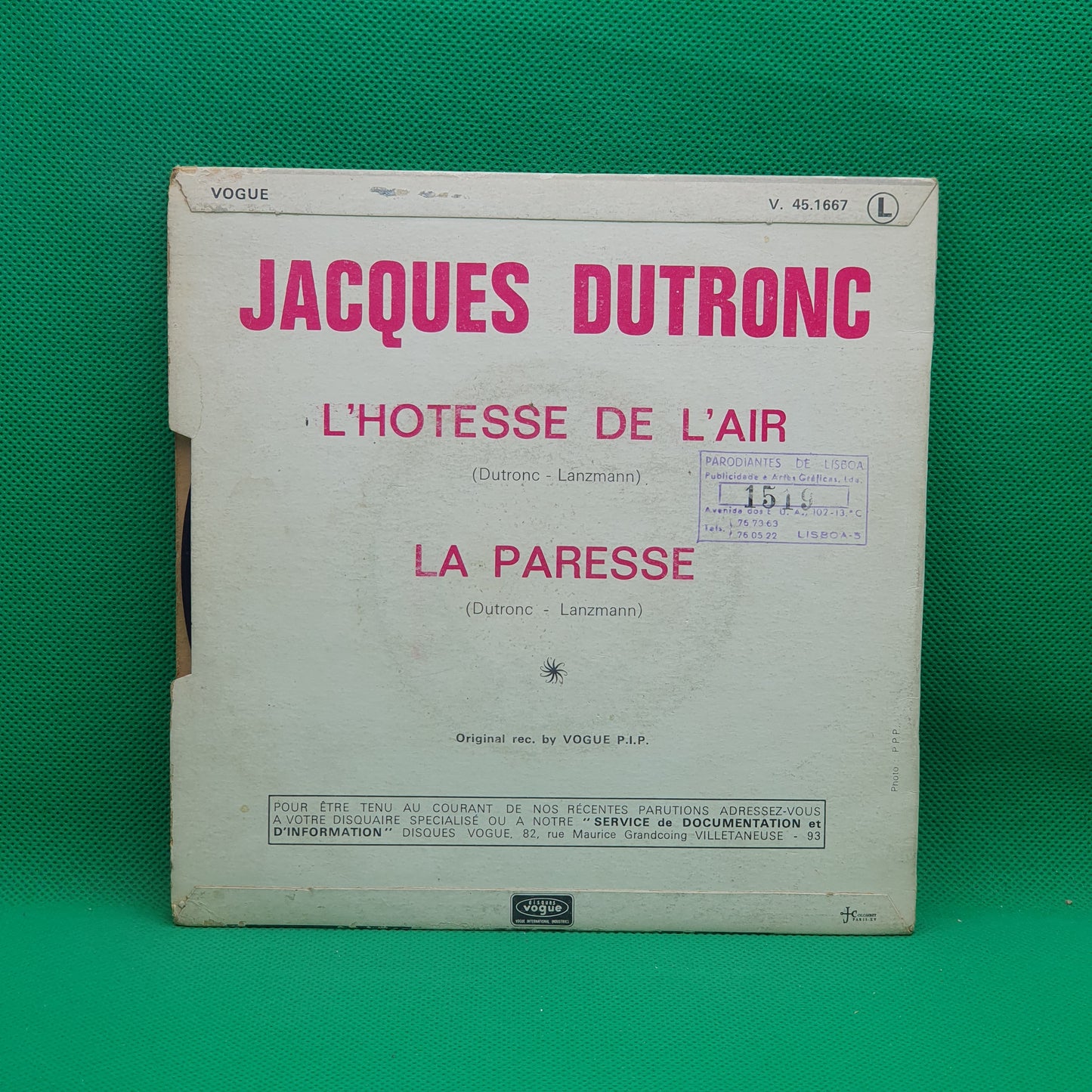 Jacques Dutronc ‎– L'hotesse De L'air