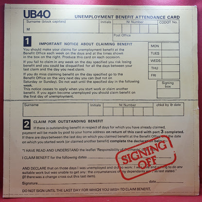 UB40 ‎– Signing Off
