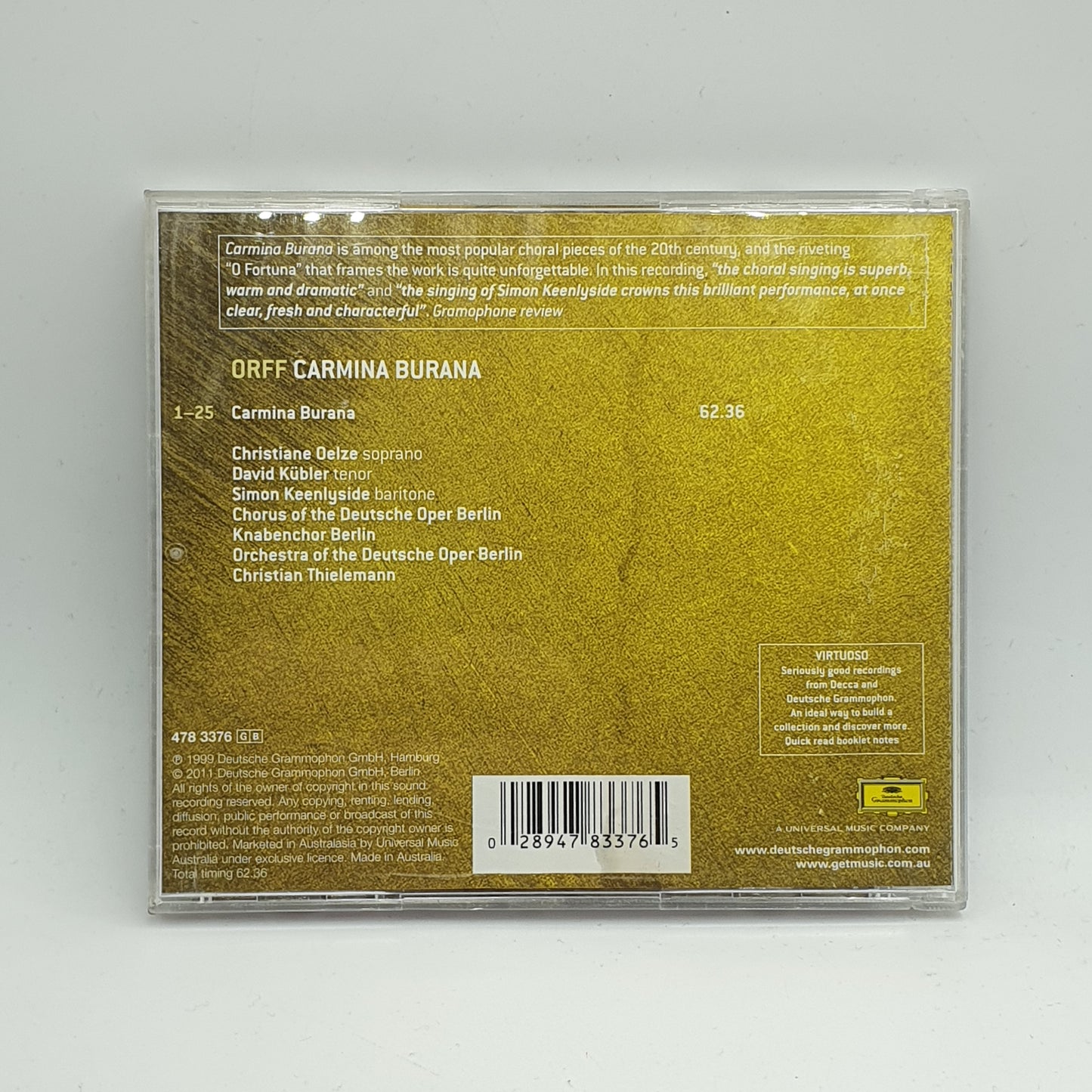 Orff, Chor der Deutschen Oper Berlin Und Orchester ‎– Carmina Burana