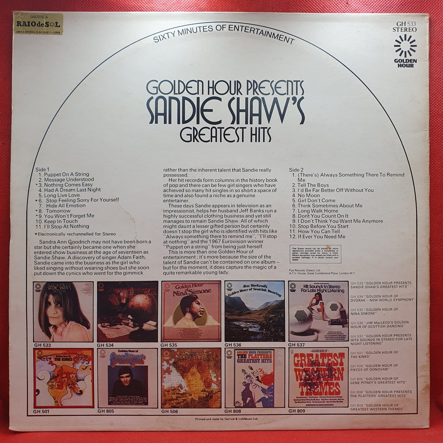 Sandie Shaw - Golden Hour Presents Sandie Shaw's Greatest Hits (LP)