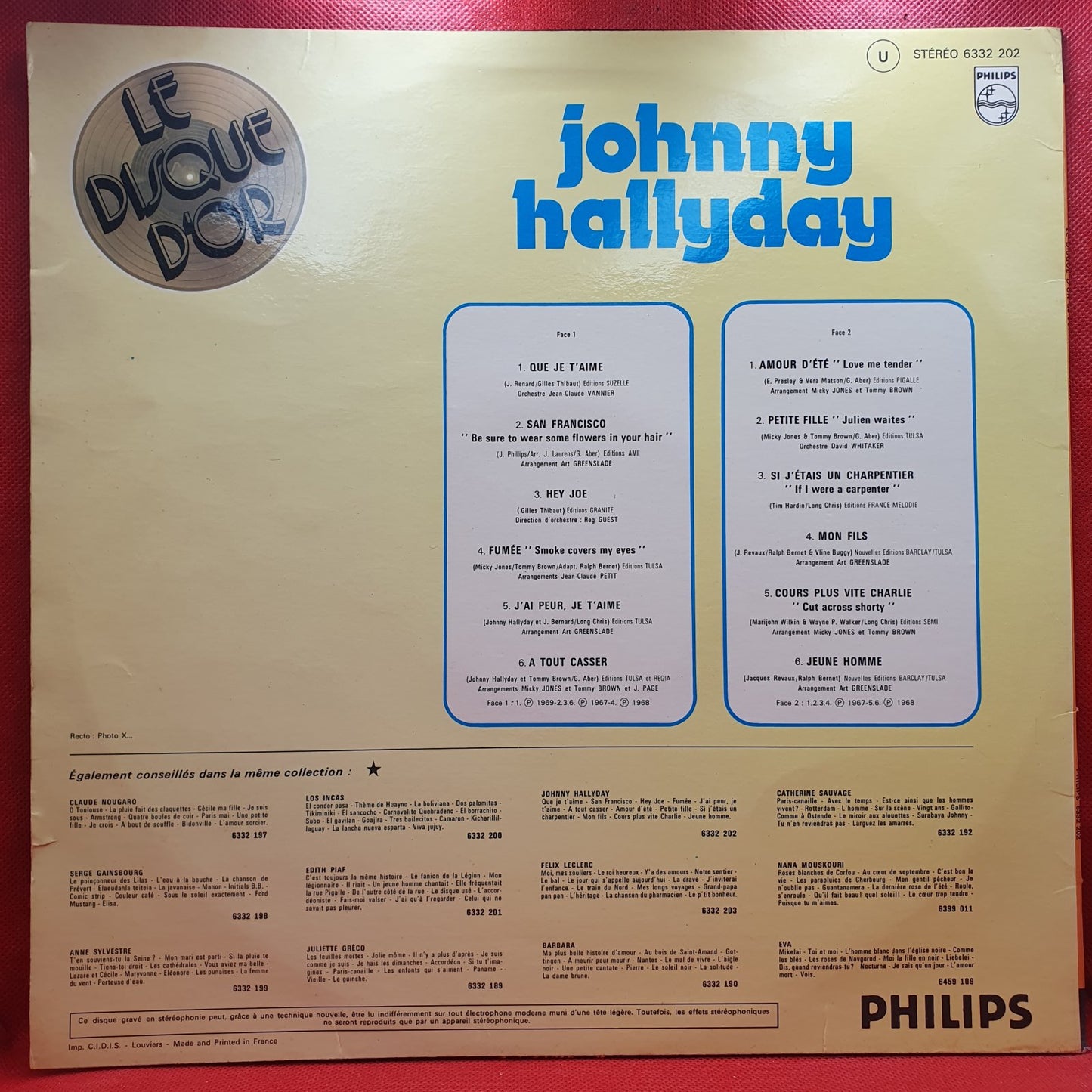 Johnny Hallyday - Le Disque D'or (EP)