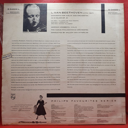 Beethoven*, Herman Krebbers, The Hague Philharmonic Orchestra*, Willem Van Otterloo - Violinconcerto (LP)