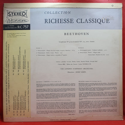 Beethoven* – The London Symphony Orchestra*, Josef Krips - Symphonie N° 9 Avec Choeurs (LP)