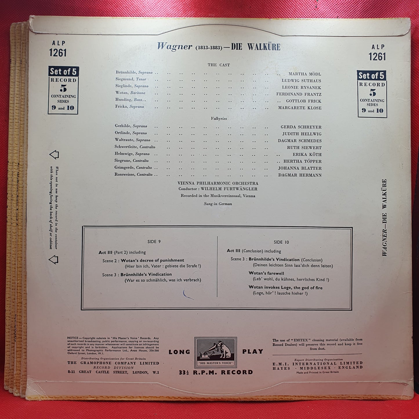 Wagner* / Furtwängler* / Mödl* / Suthaus* / Rysanek* / Frantz* / Frick* / Klose* / Vienna Philharmonic Orchestra* - Die Walküre (5xLP)