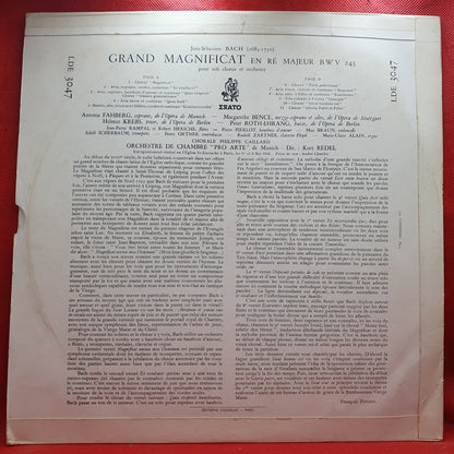 J.-S. Bach* - Antonia Fahberg, Margarethe Bence, Helmut Krebs, Peter Roth-Ehrang, Chorale Philippe Caillard, Orchestre De Chambre Pro Arte De Munich*, Kurt Redel - Grand Magnificat En Ré Majeur BWV 243 Pour Soli Et Orchestre (LP)