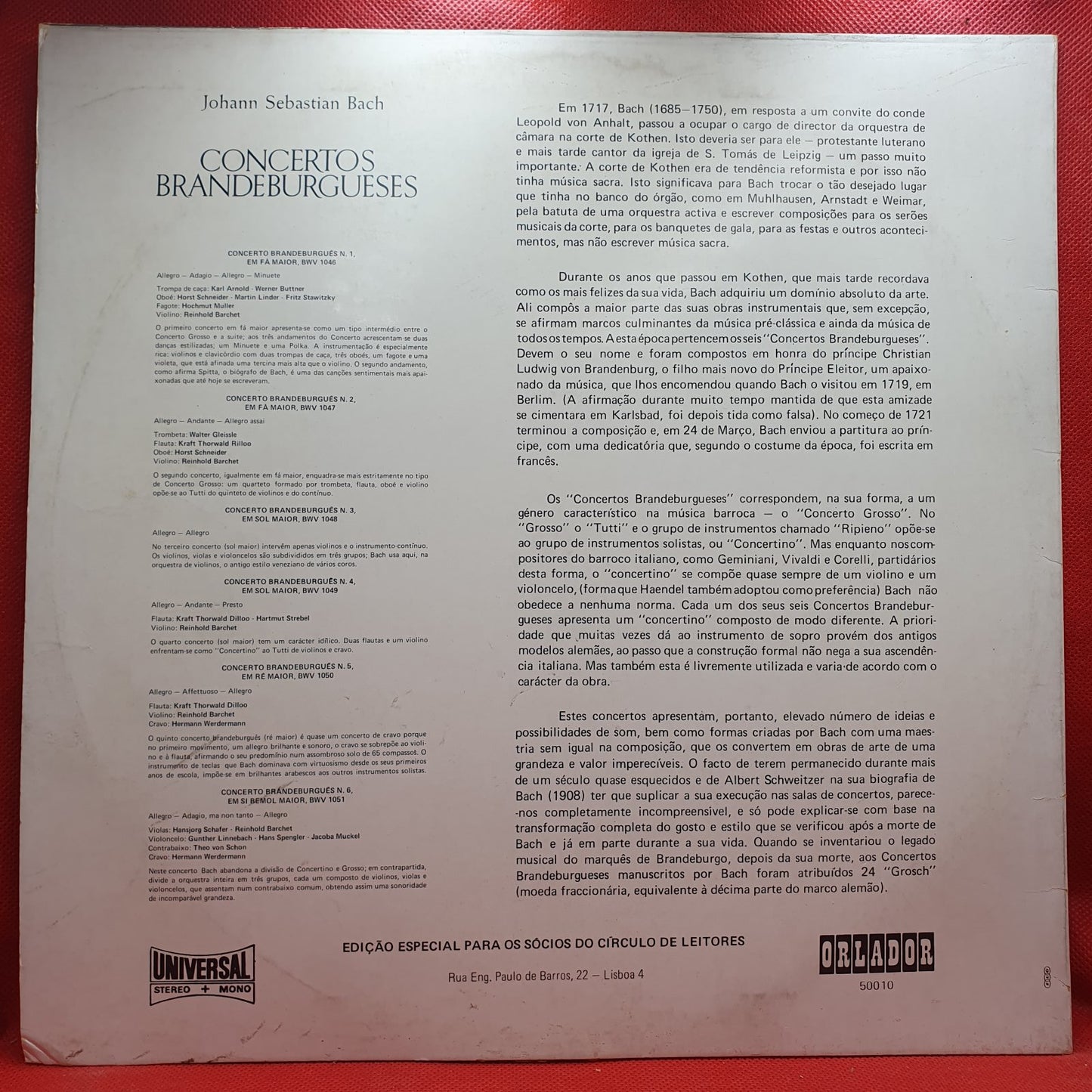 Bach* - Friedrich Tilegant, The Southwest German Chamber Orchestra* - Concertos Brandeburgueses - 1. Volume - N. 1 em Fá Maior, BWV 1046; N. 2 em Fá Maior, BWV 1047; N. 6 em Si Bemol Maior, BWV 1051 (LP)