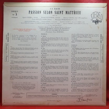 J.S. Bach* – Chorale Heinrich Schutz De  Heilbronn* – Orchestre De Chambre De Pforzheim* – Direction: Fritz Werner - Matthäus-Passion / Passion Selon Saint Matthieu (4xLP)