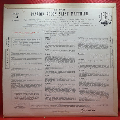 J.S. Bach* – Chorale Heinrich Schutz De  Heilbronn* – Orchestre De Chambre De Pforzheim* – Direction: Fritz Werner - Matthäus-Passion / Passion Selon Saint Matthieu (4xLP)