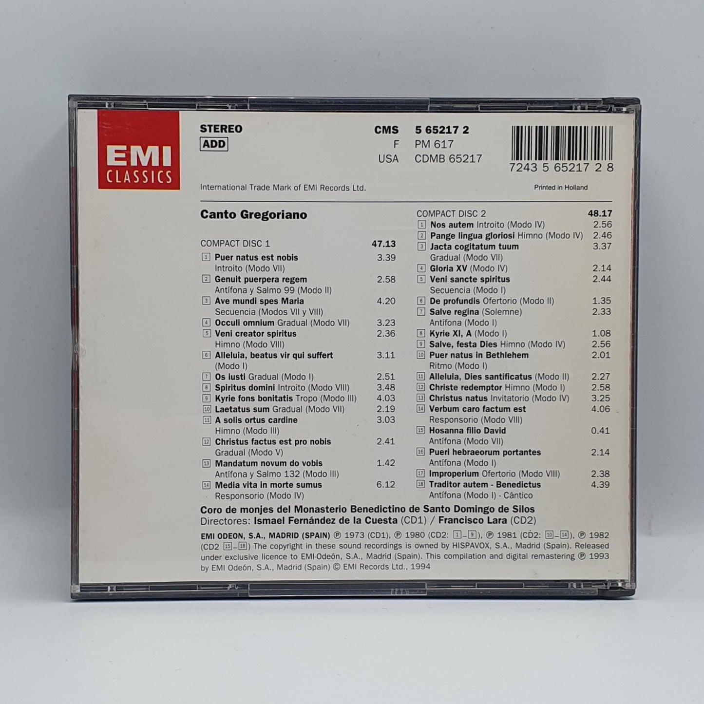 Coro De Monjes Del Monasterio Benedictino De Santo Domingo De Silos* - Canto Gregoriano (2xCD)