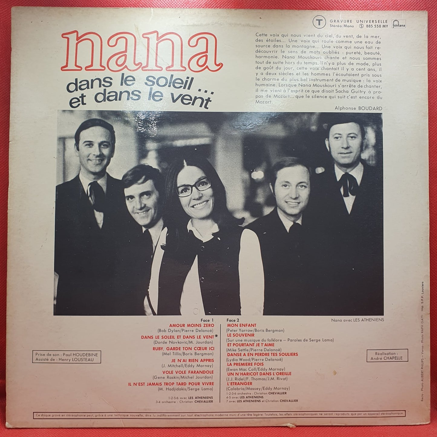 Nana Mouskouri – Dans Le Soleil Et Dans Le Vent (LP)