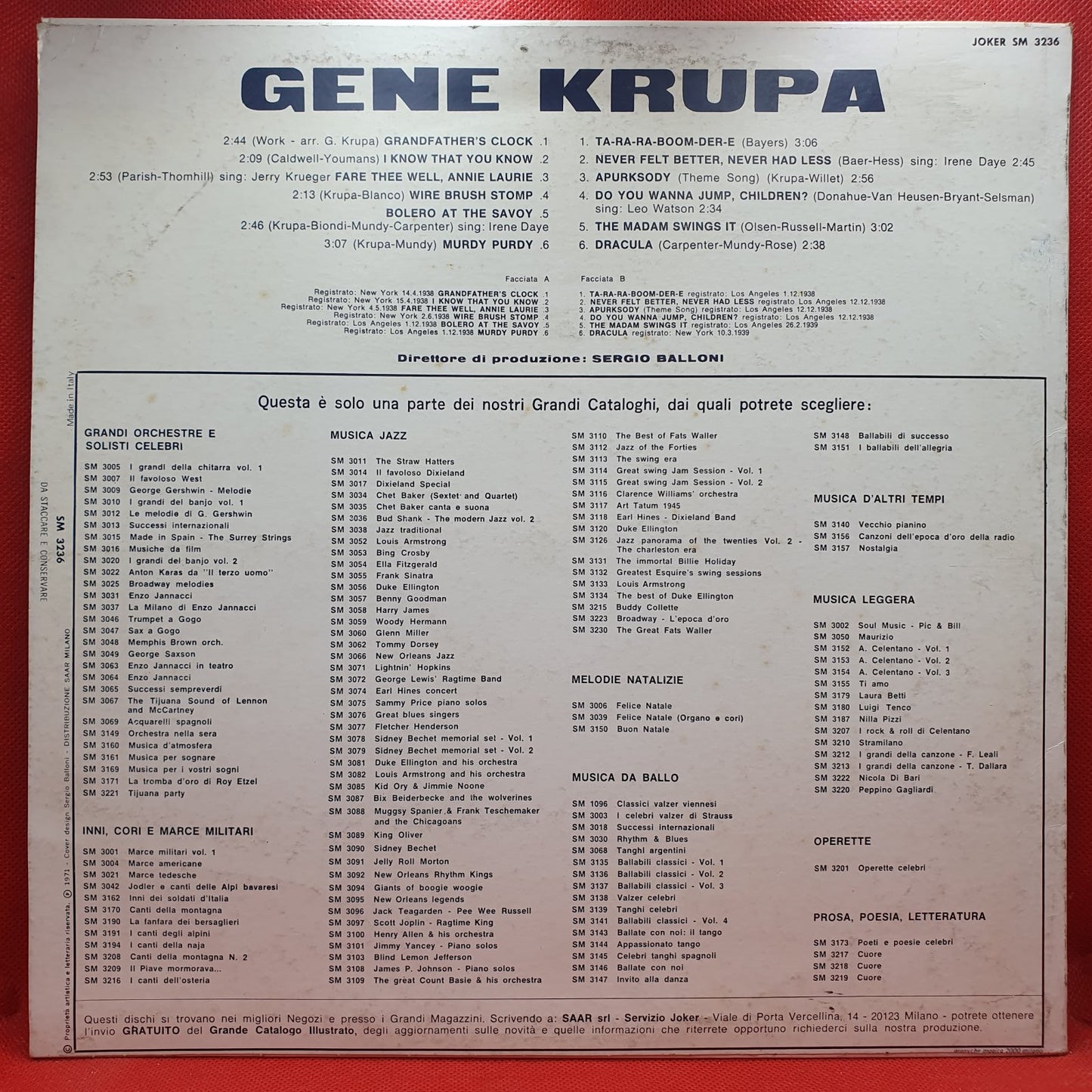 Gene Krupa - History Of Jazz (LP)