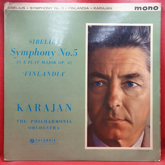 Sibelius* - The Philharmonia Orchestra*, Karajan* - Symphony No. 5 In E Flat Major Op. 82 / Finlandia (LP)
