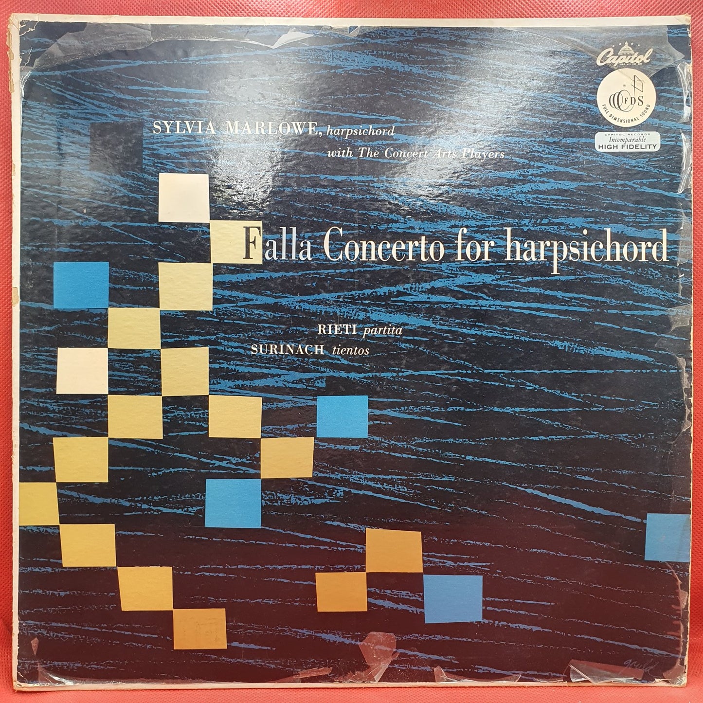 Manuel De Falla, Vittorio Rieti, Carlos Surinach, Sylvia Marlowe, The Concert Arts Players - Concerto For Harpsichord / Tientos / Parita (LP)
