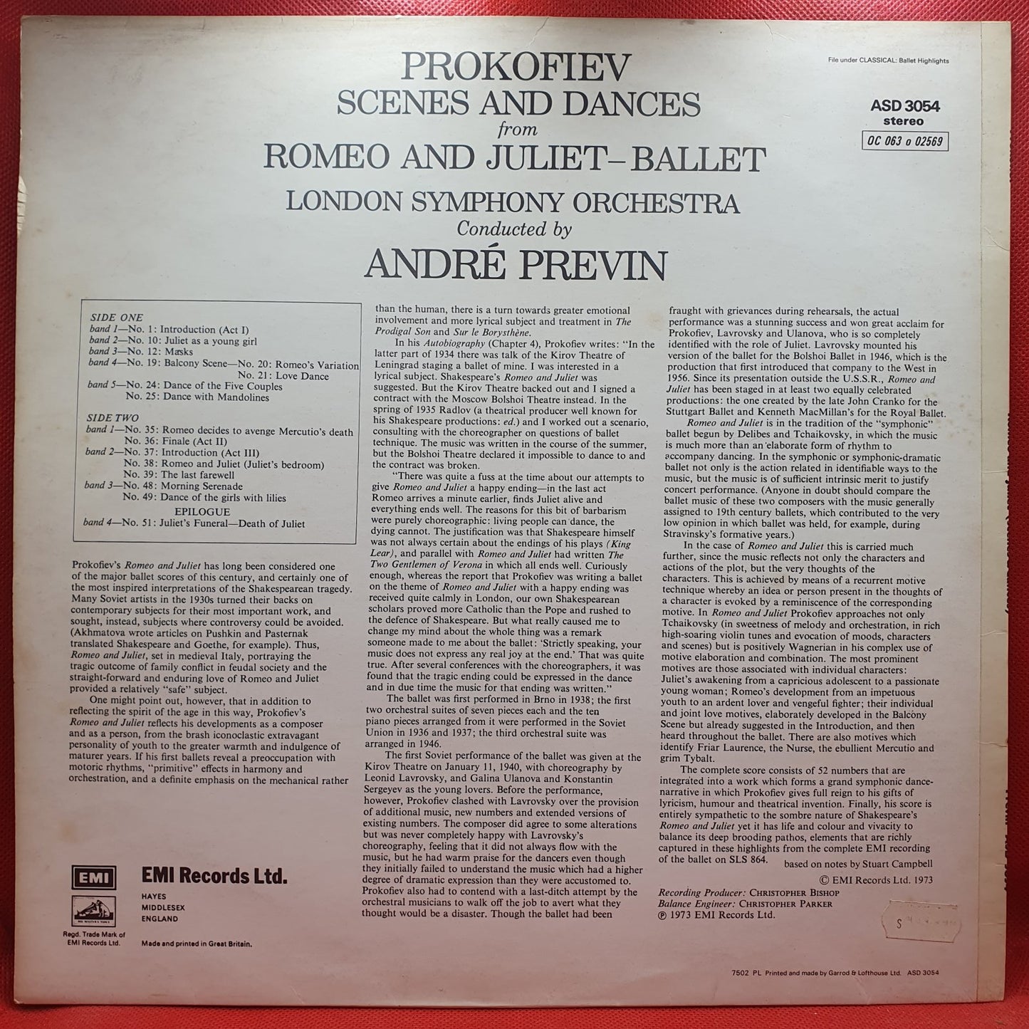 André Previn & London Symphony Orchestra, Prokofiev* - Romeo And Juliet - Scenes And Dances (LP)