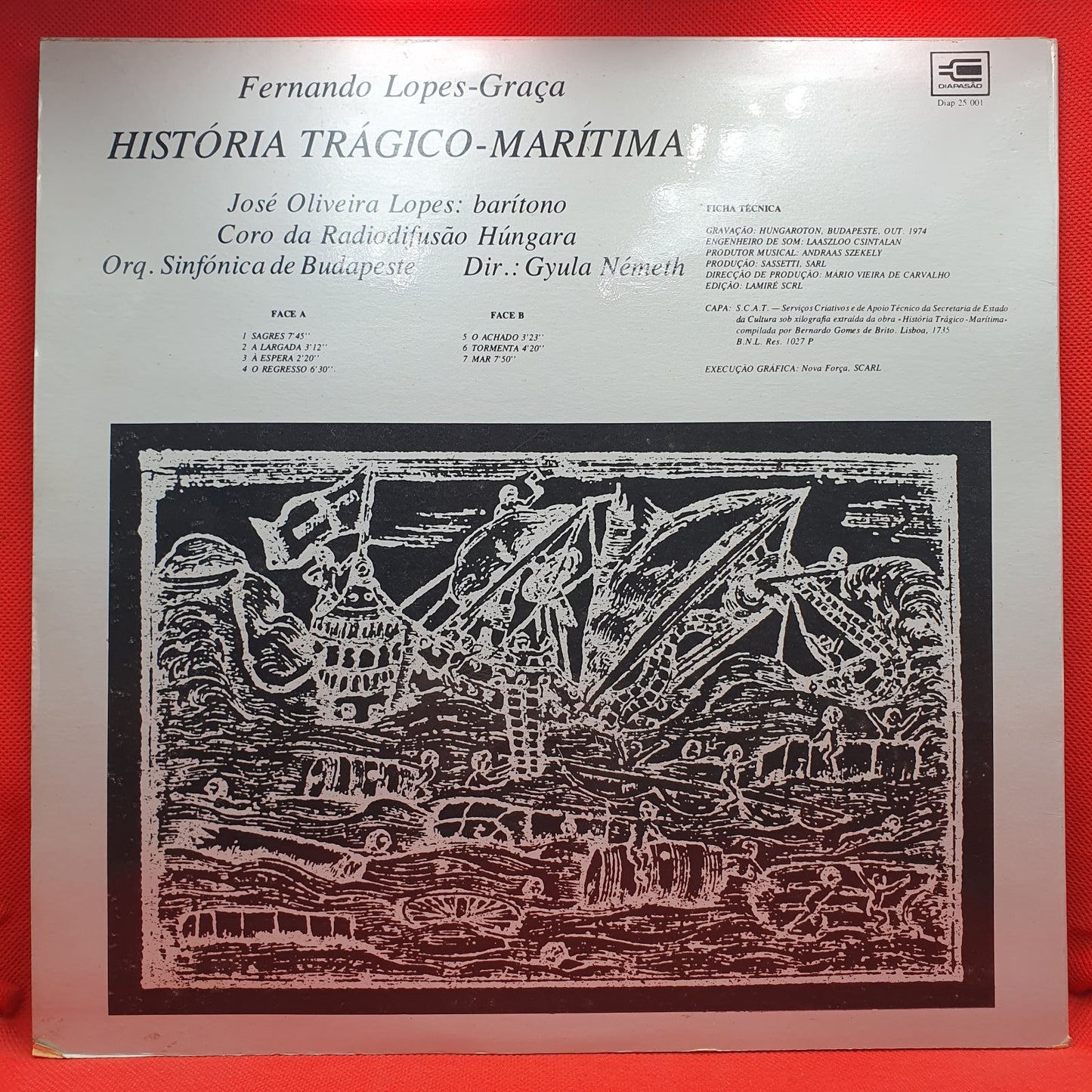 Fernando Lopes-Graça - José Oliveira Lopes*, Orq. Sinfónica de Budapeste*, Gyula Németh - História Trágico-Marítima (LP)
