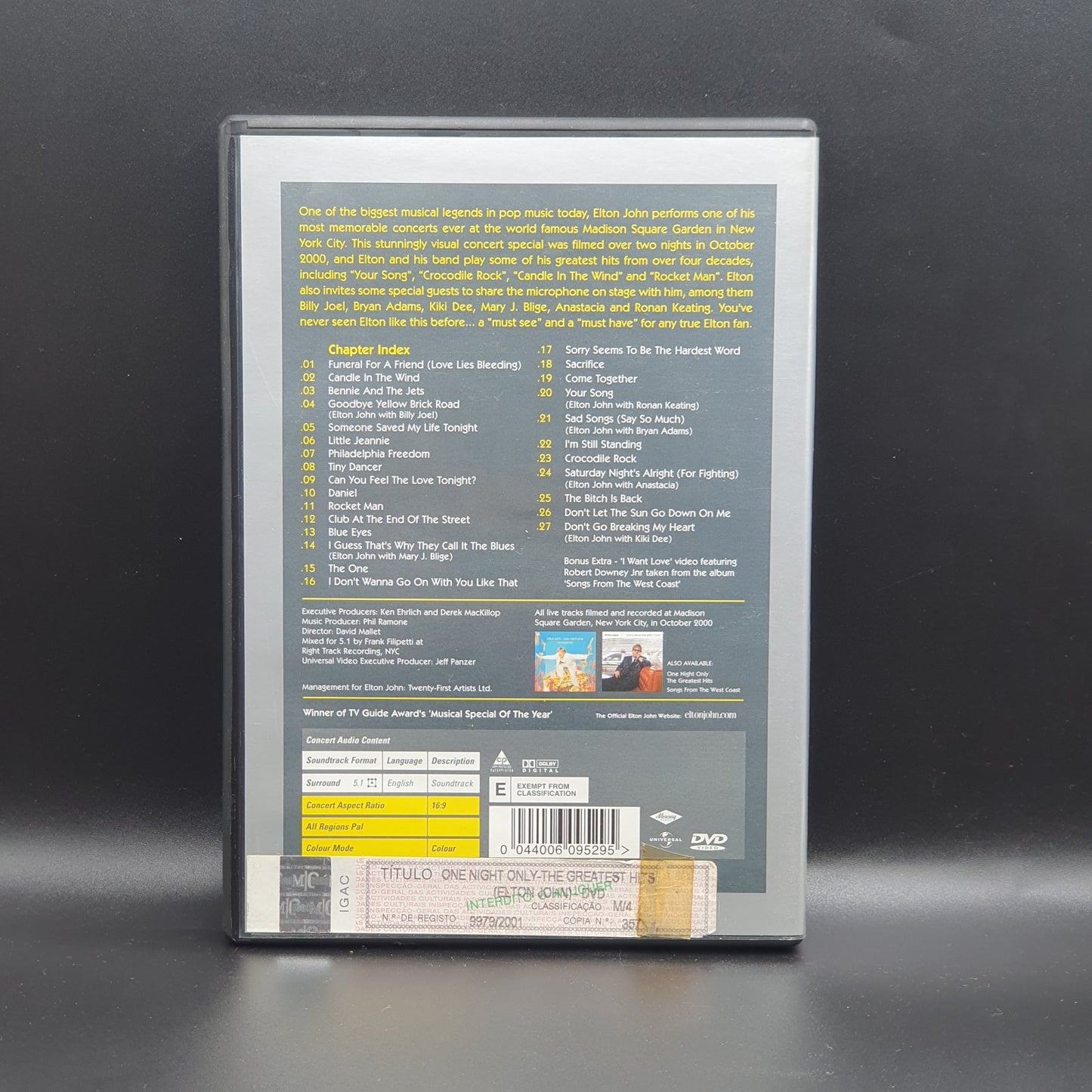 Elton John - One Night Only - The Greatest Hits (DVD Música)