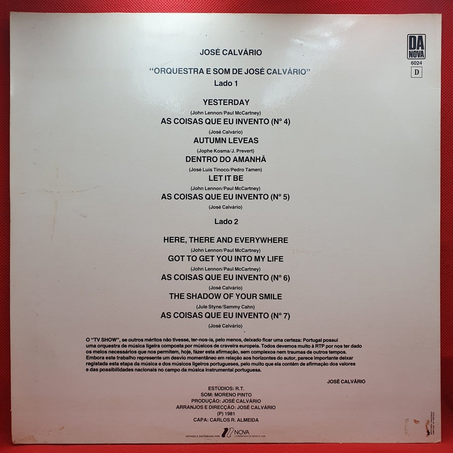 José Calvário - Orquestra E Som De José Calvário / 81 (LP)