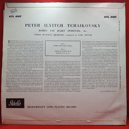 Tchaikovsky* - Zurich Municipal Orchestra, Karl Winter - Romeo And Juliet (LP)