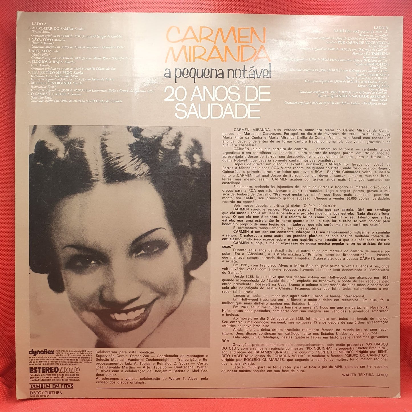 Carmen Miranda - A Pequena Notaável; 20 Anos De Saudade (LP)