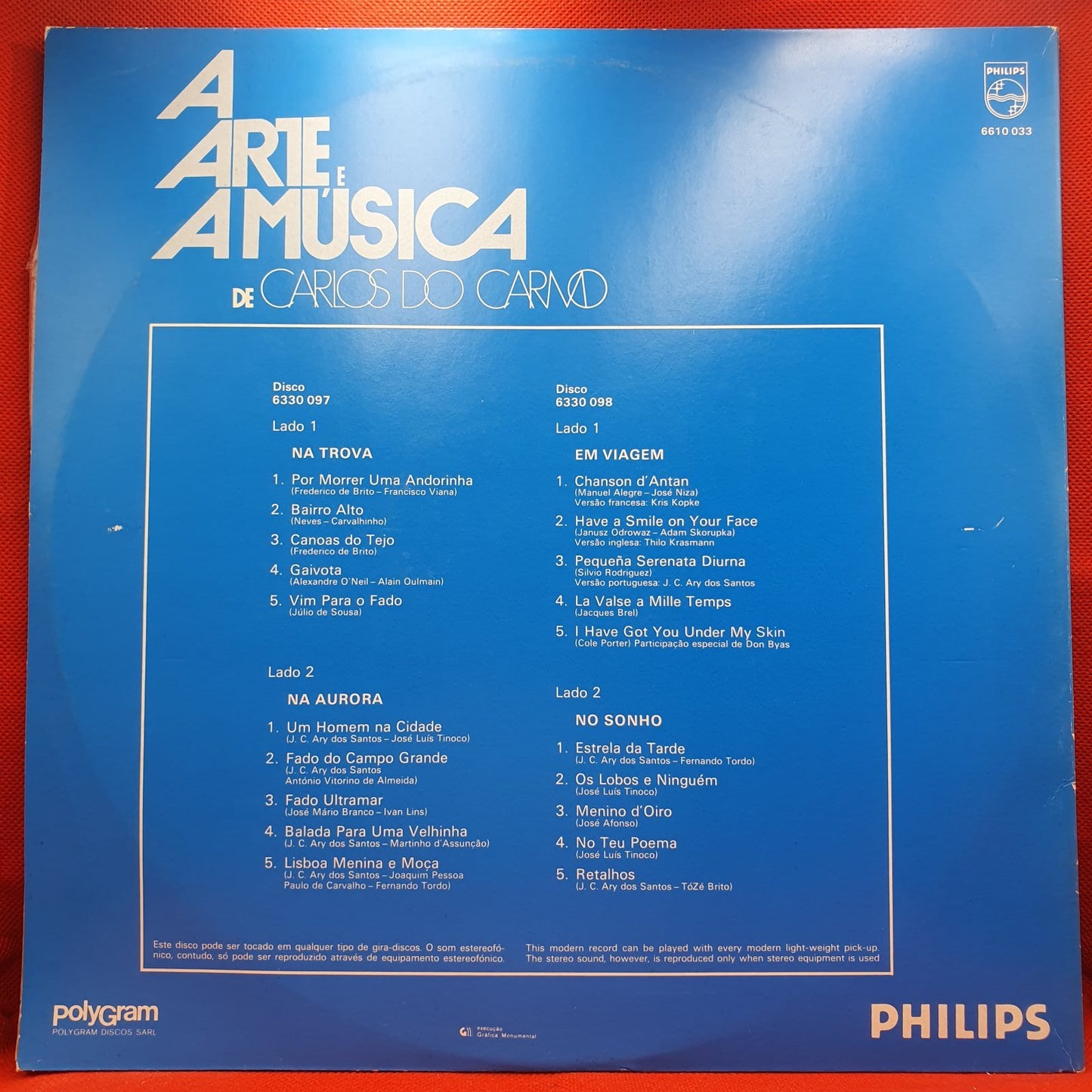 Carlos Do Carmo - A Arte E A Música De Carlos Do Carmo (2xLP)