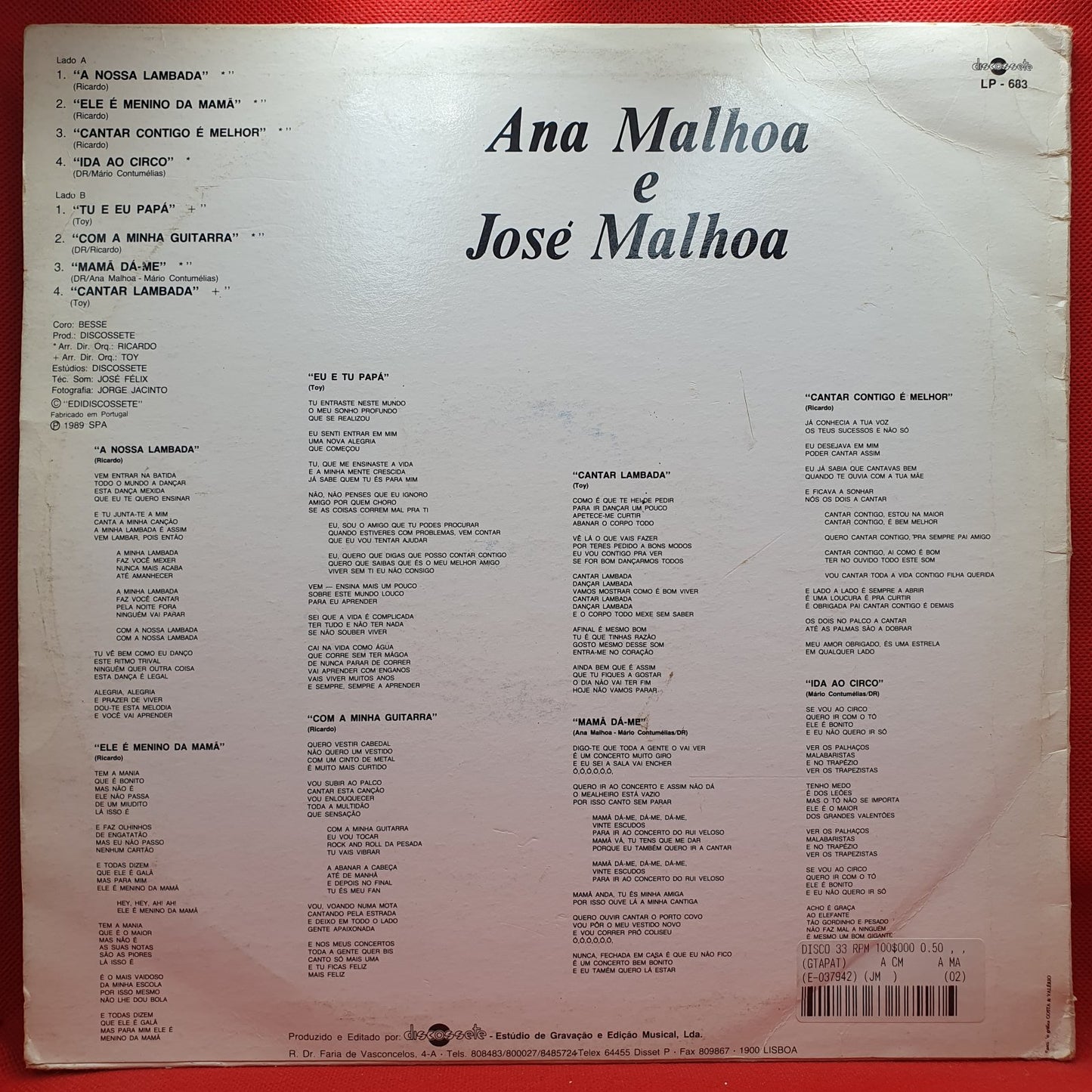 Ana Malhoa E José Malhoa - A Nossa Lambada (LP)