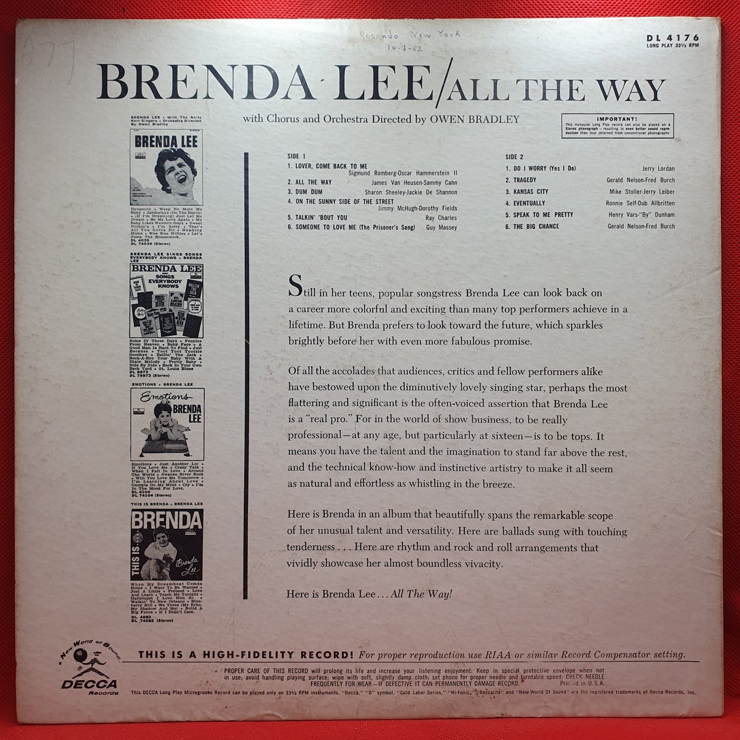 Brenda Lee - All The Way (LP)