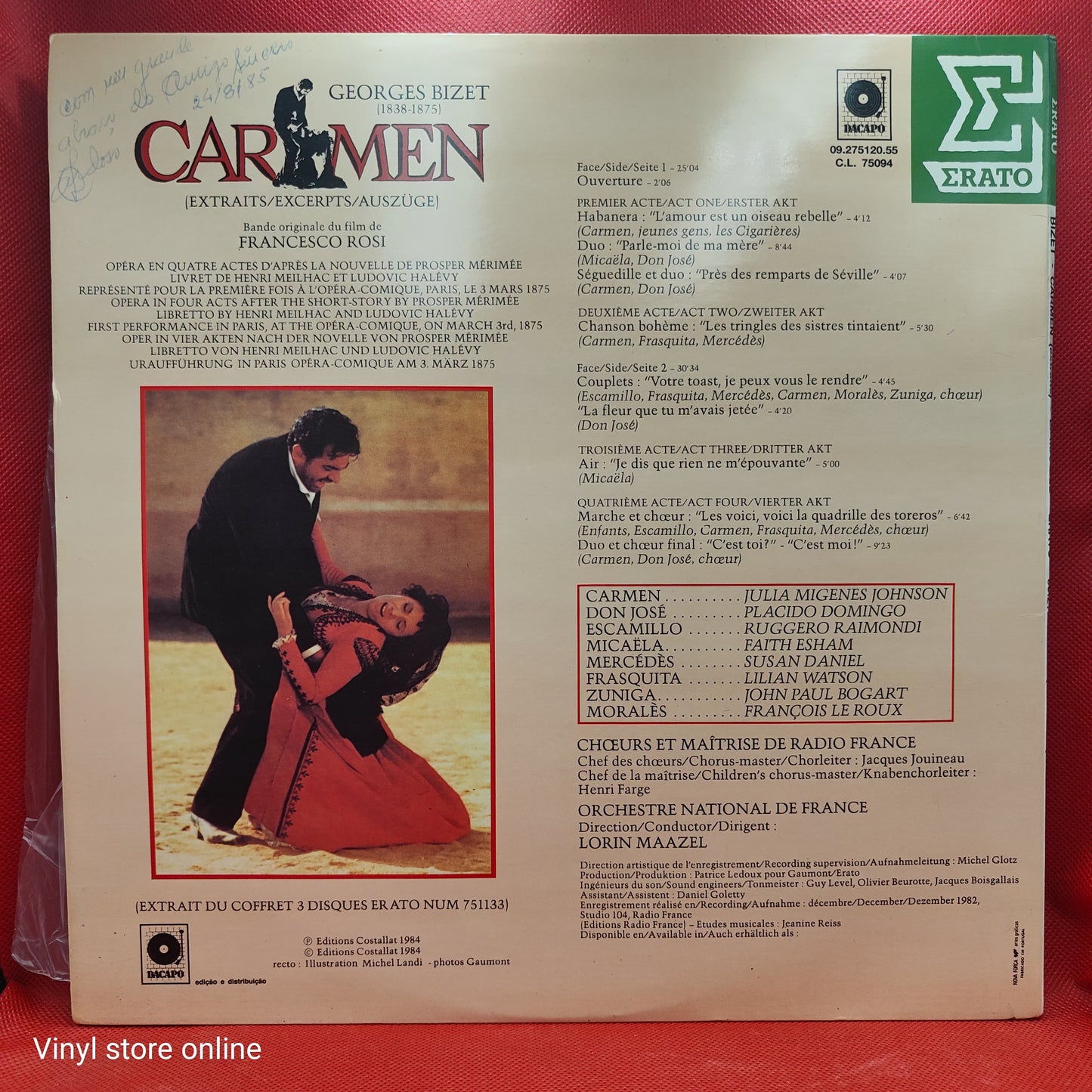 Georges Bizet / Julia Migenes Johnson*, Placido Domingo, Ruggero Raimondi, Faith Esham, Lorin Maazel, Orchestre National De France, Chœur* Et Maîtrise De Radio France – Carmen (Extraits)