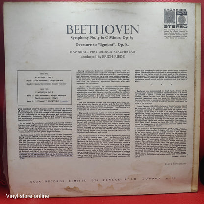 Beethoven* - The Hamburg Pro Musica Orchestra*, Erich Riede – Beethoven Fifth Symphony in C Minor, Op. 67 - Egmont Overture Op. 84