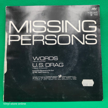 Missing Persons – Words