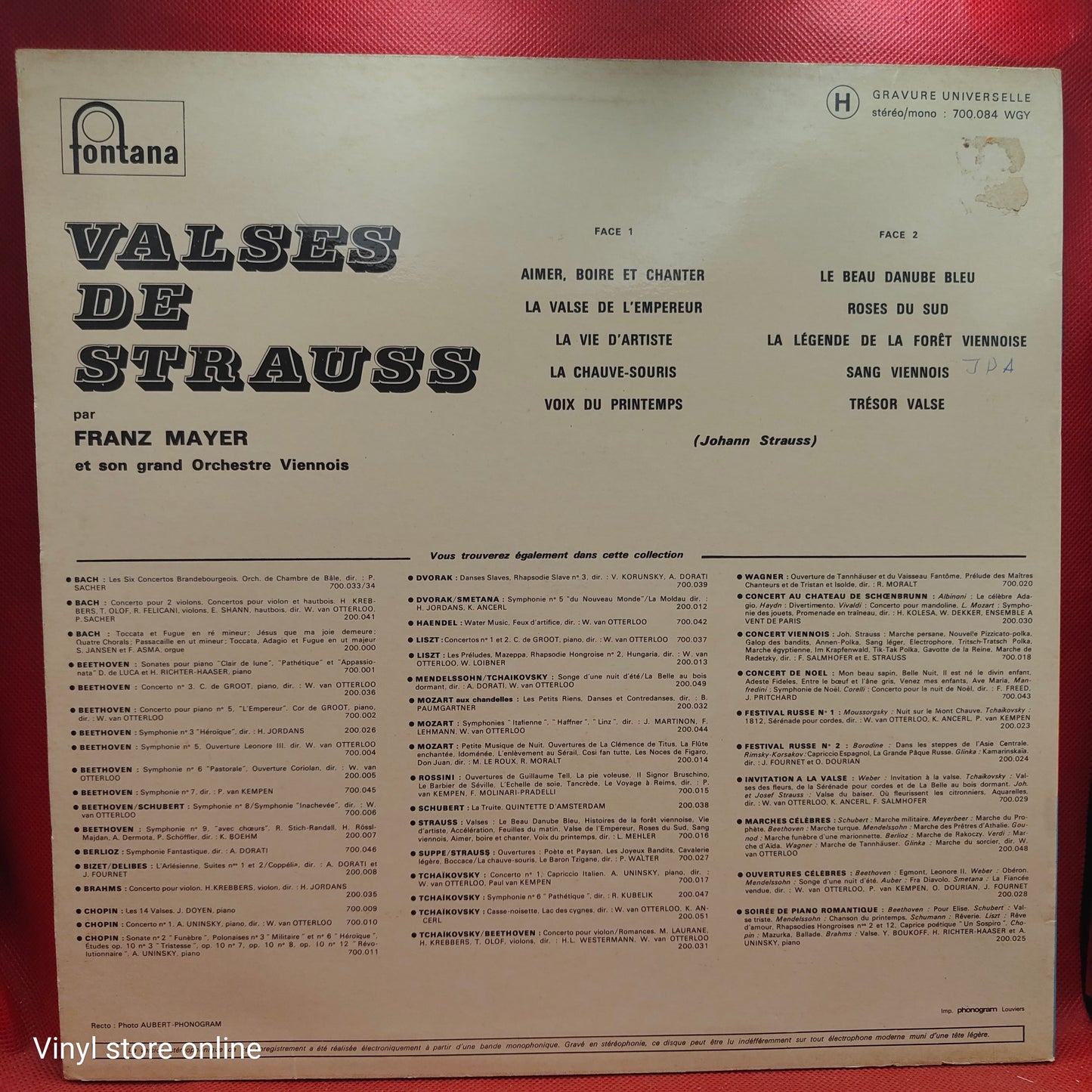 Franz Mayer Et Son Grand Orchester Viennois* – Valses De Strauss 