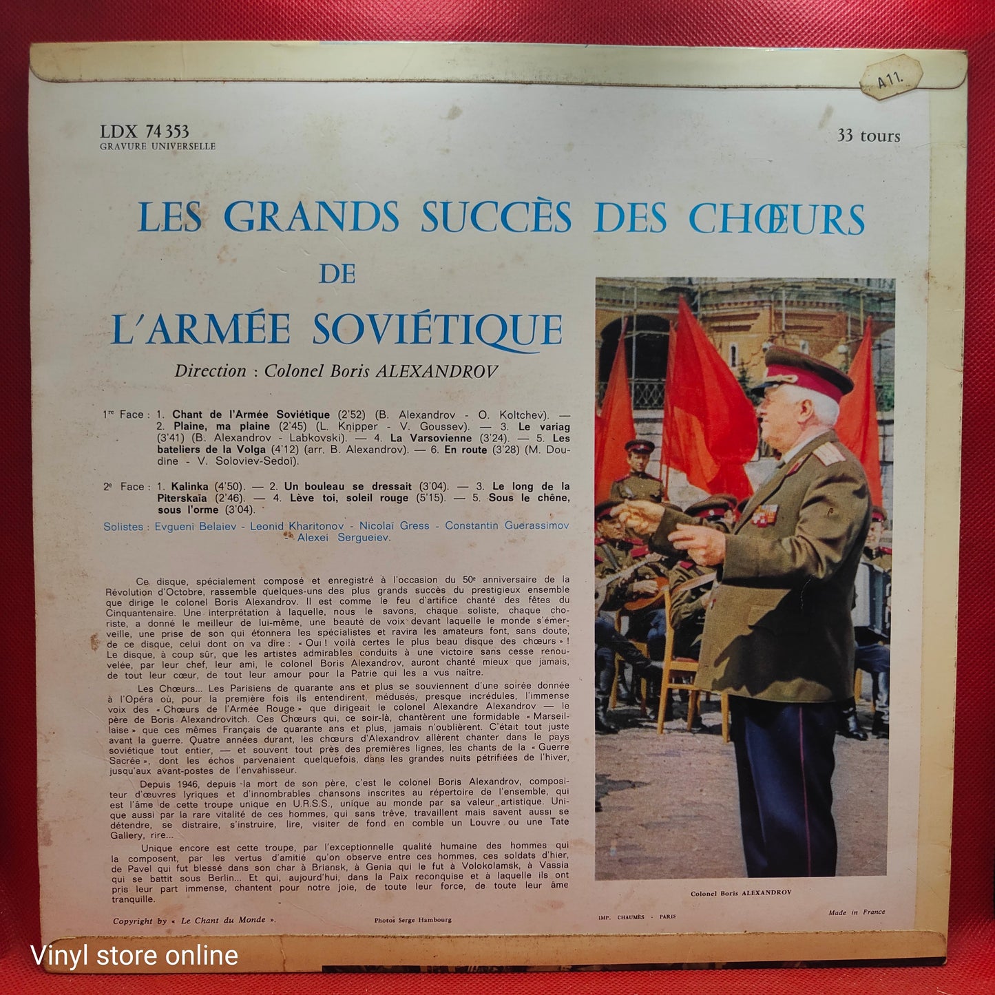 Les Choeurs De L'Armée Soviétique – Les Grands Succés Des Choeurs De L'Armée Soviétique 