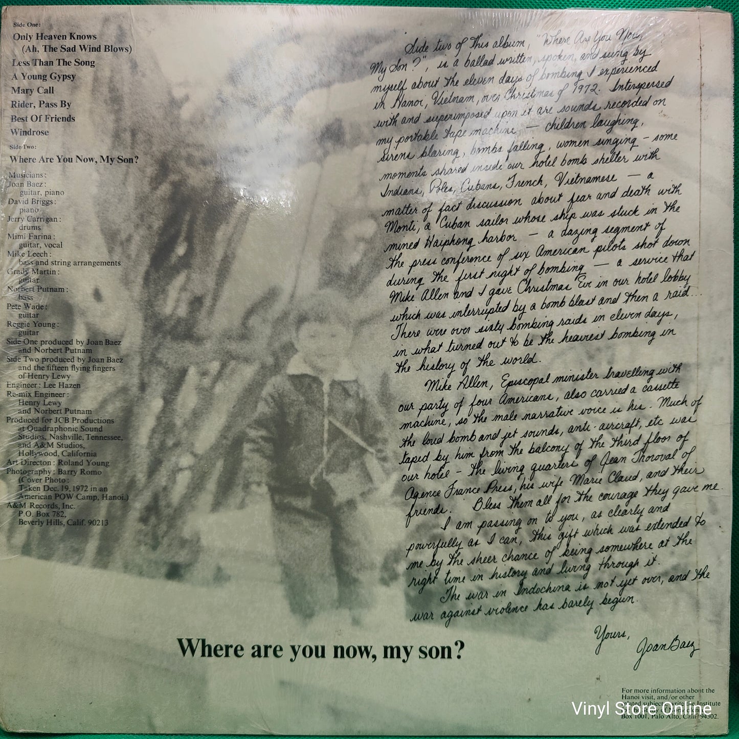 Joan Baez ‎– Where Are You Now, My Son?