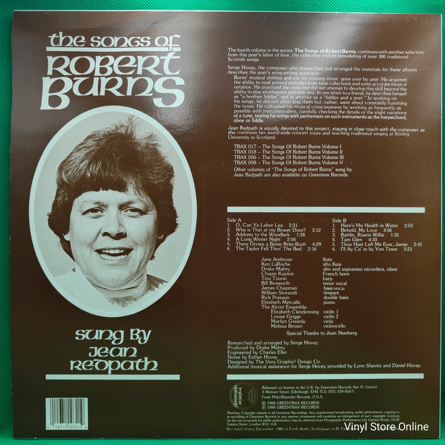 Jean Redpath ‎– The Songs Of Robert Burns Volume Four