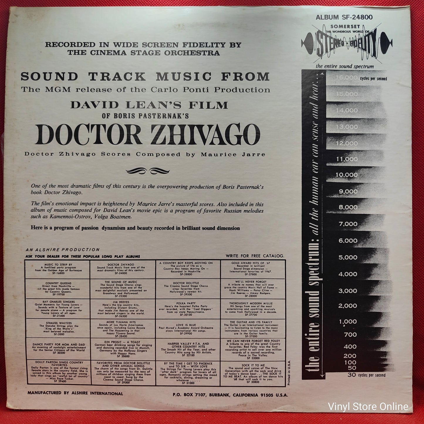 The Cinema Sound Stage Orchestra ‎– Sound Track Music From Doctor Zhivago