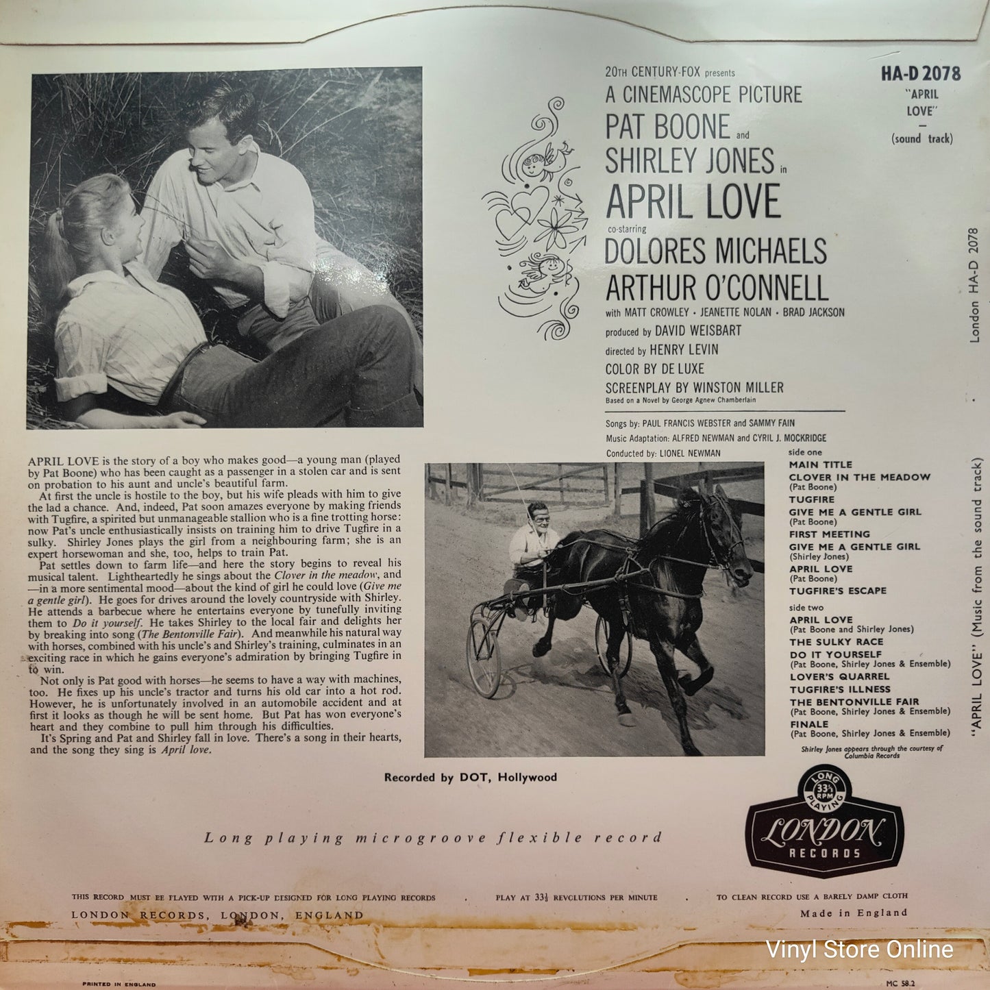 Pat Boone, Lionel Newman, Shirley Jones – April Love